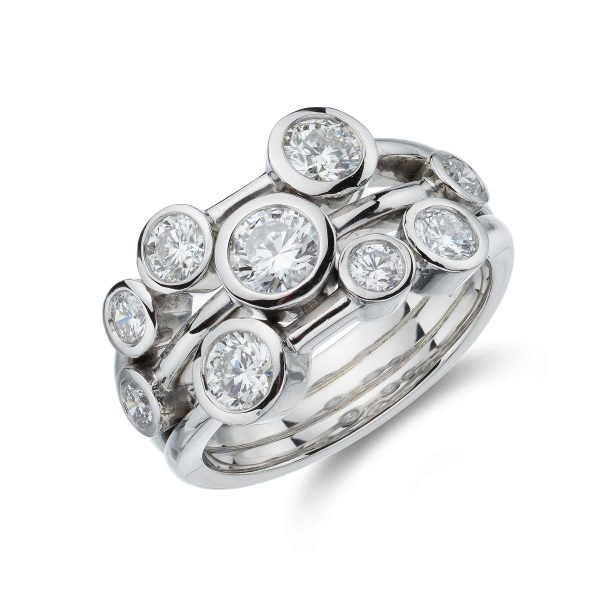 White Gold and Diamond Bubble Ring 1.50cts