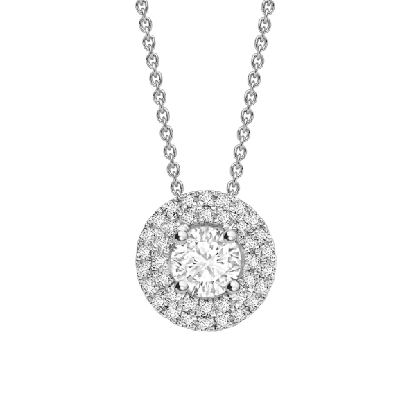 Brilliant Cut Diamond Halo Pendant 0.35cts