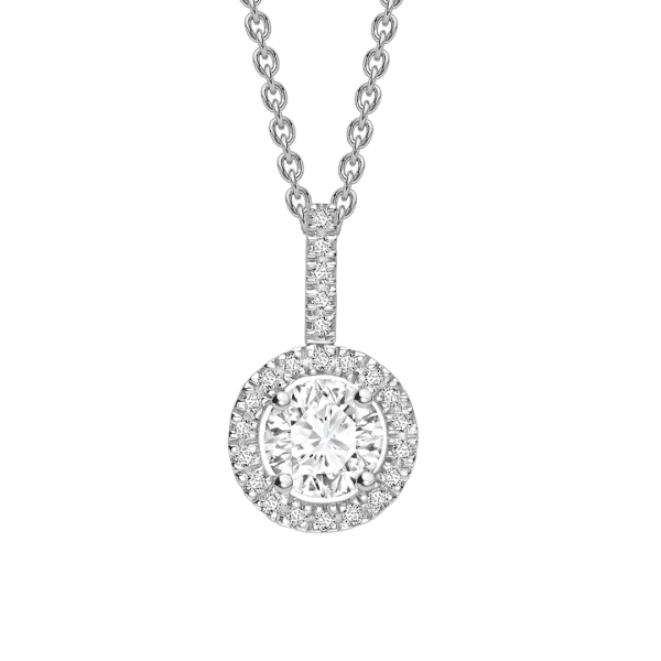 Diamond Halo Pendant 0.40cts