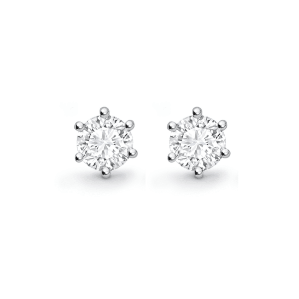 Brilliant Cut Diamond 6 Claw Stud Earrings