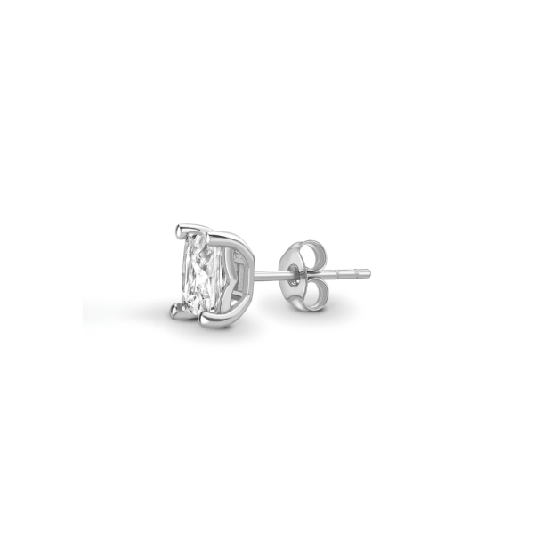 Princess Cut Diamond 4 Claw Stud Earrings