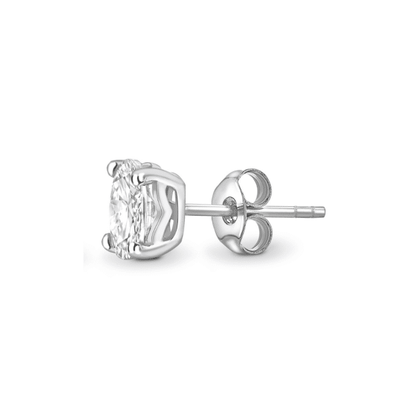 Oval Cut Diamond 4 Claw Stud Earrings