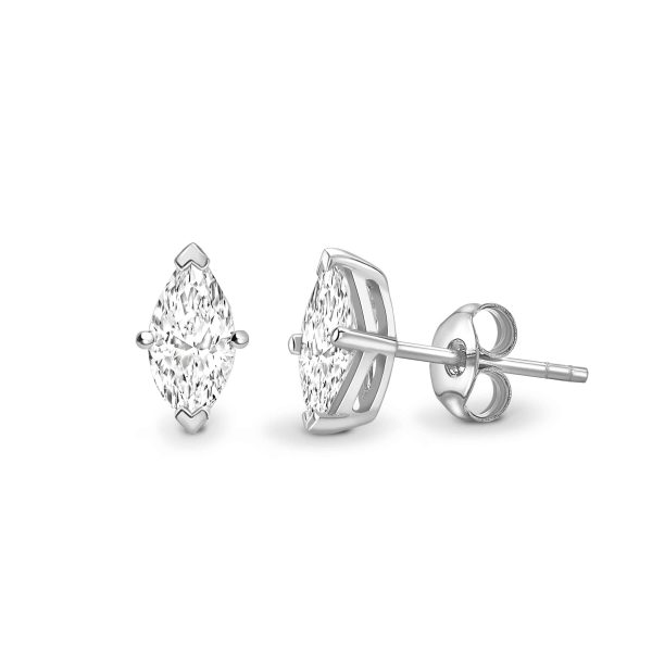 1.00ct Marquise Cut Diamond Stud Earrings