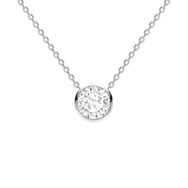 Brilliant Cut Diamond Rubover Necklace