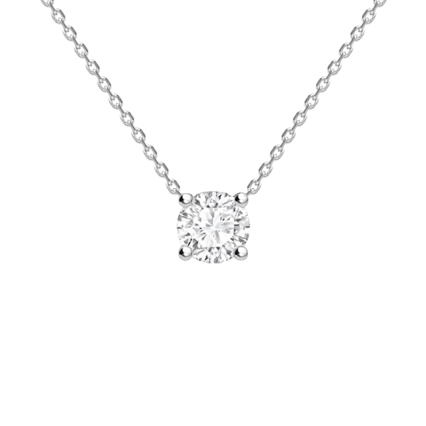Brilliant Cut Diamond Four Claw Necklace