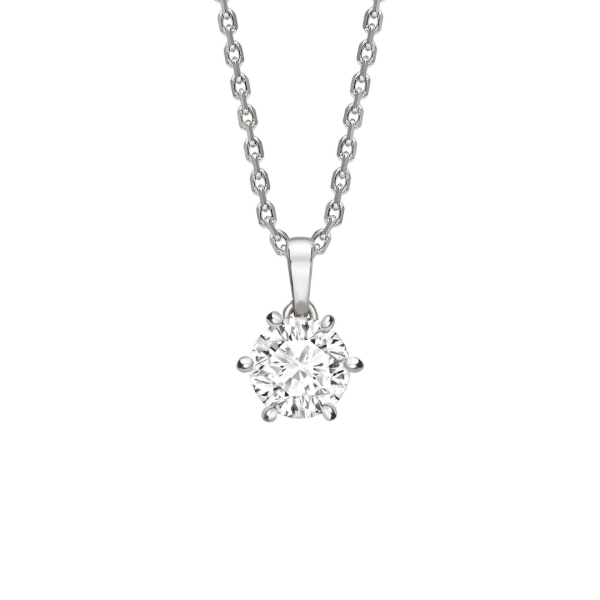 Brilliant Cut Diamond Six Claw Pendant