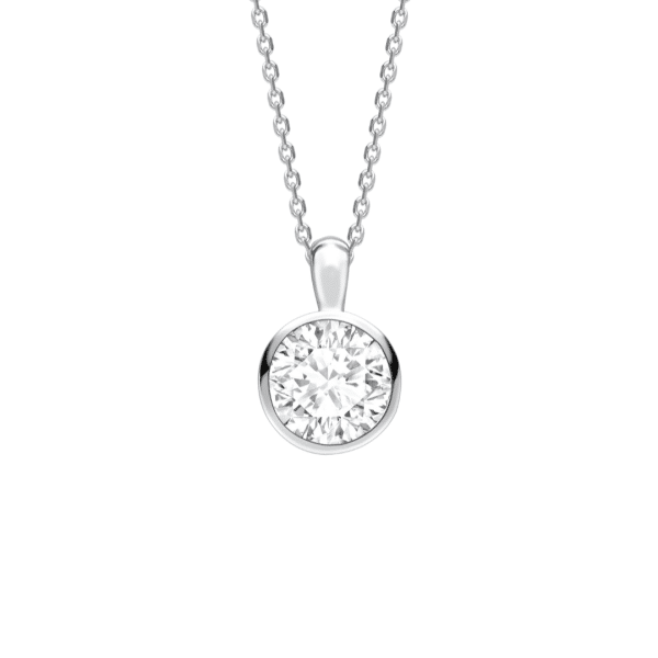 Lab Grown Brilliant Cut Diamond Rubover Pendant