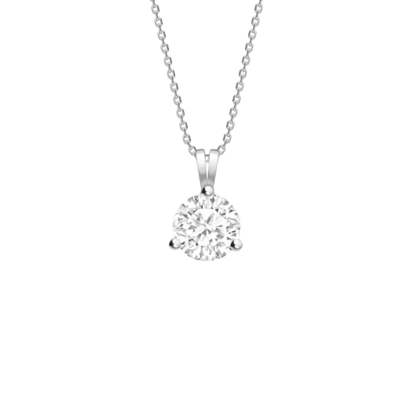 Brilliant Cut Diamond Three Claw Pendant