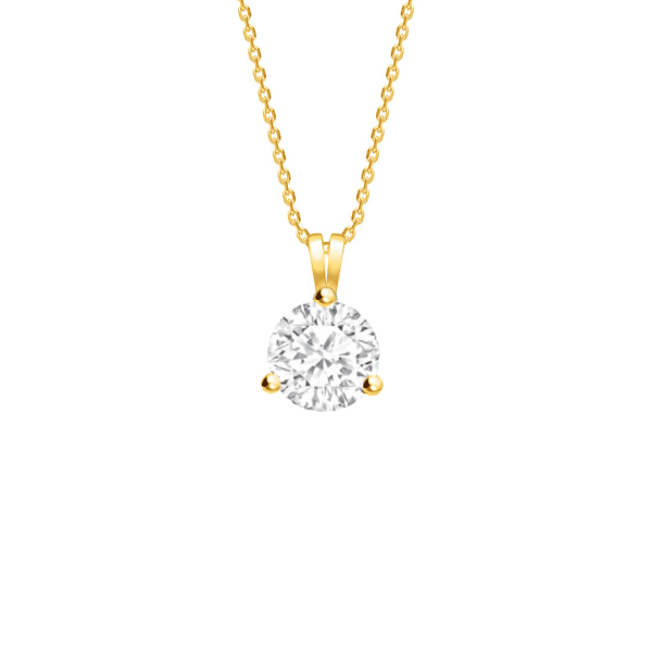 Brilliant Cut Diamond Three Claw Pendant