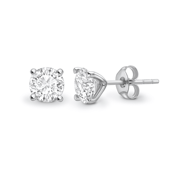 Brilliant Cut Diamond 4 Claw Stud Earrings