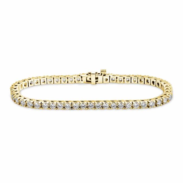 Brilliant Cut Diamond Box Set Tennis Bracelet in Yellow Gold