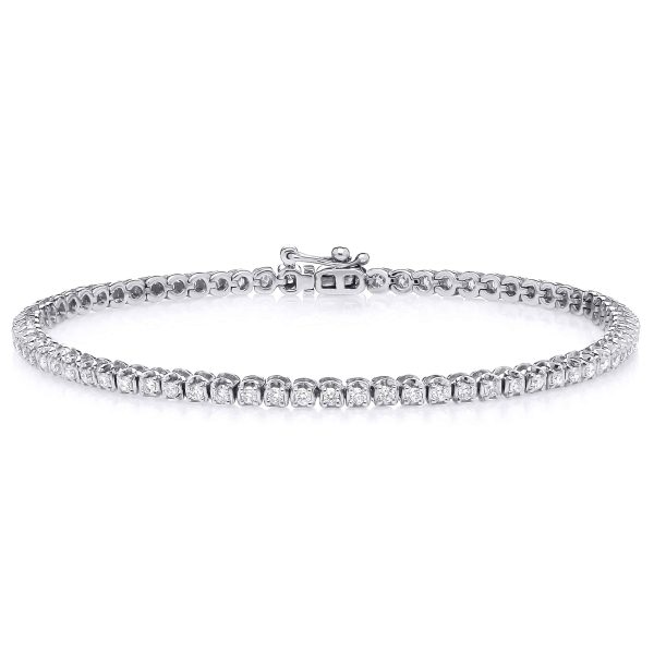 Lab Grown Brilliant Cut Diamond Tennis Bracelet 1 - 4cts