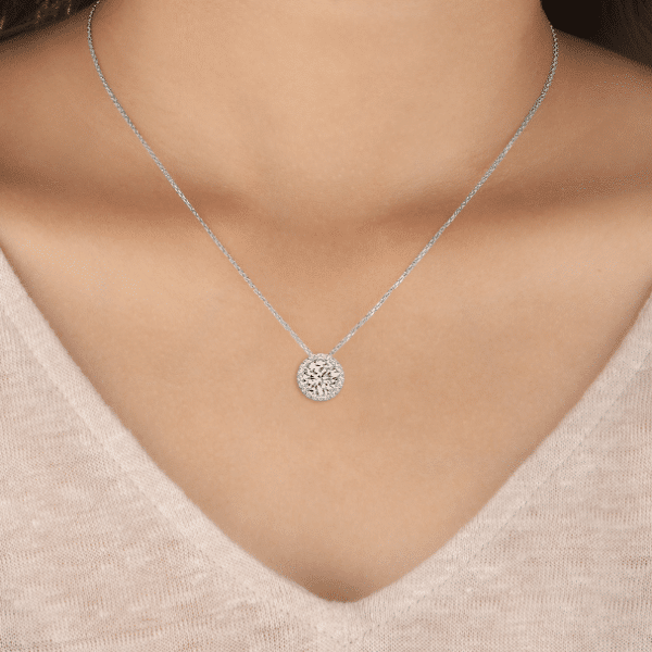 Brilliant Cut Diamond Halo Pendant