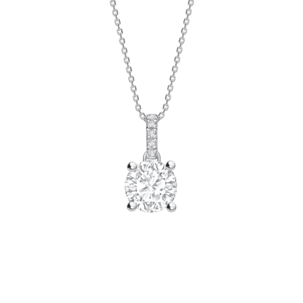 Brilliant Cut Diamond Pendant with Diamond Bale