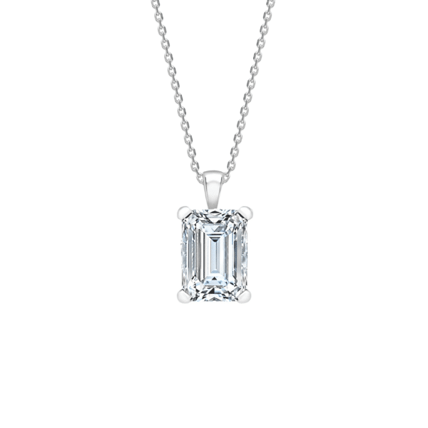 Classic Emerald Cut Diamond Pendant