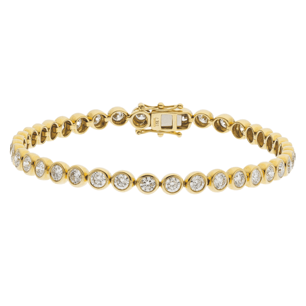 Rubover Brilliant Cut Diamond Tennis Bracelet in Yellow Gold