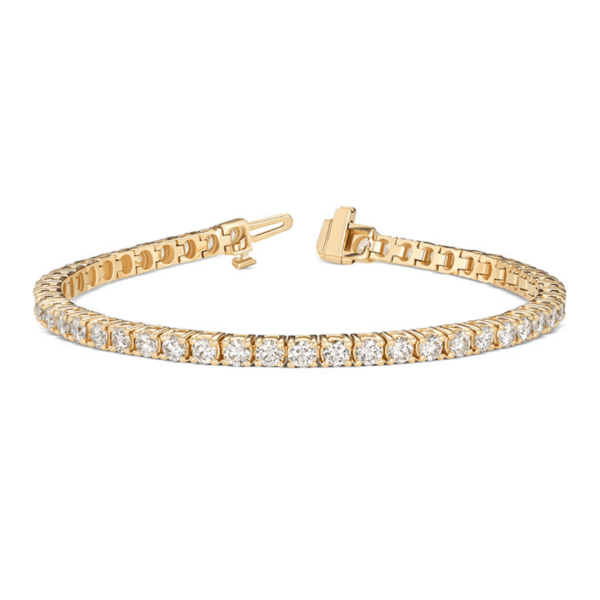 Lab Grown Classic Brilliant Cut Diamond Tennis Bracelet in Yellow Gold
