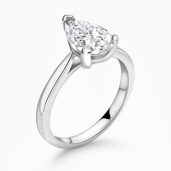 3.00ct I SI2 GIA Pear Cut Diamond Solitaire Engagement Ring