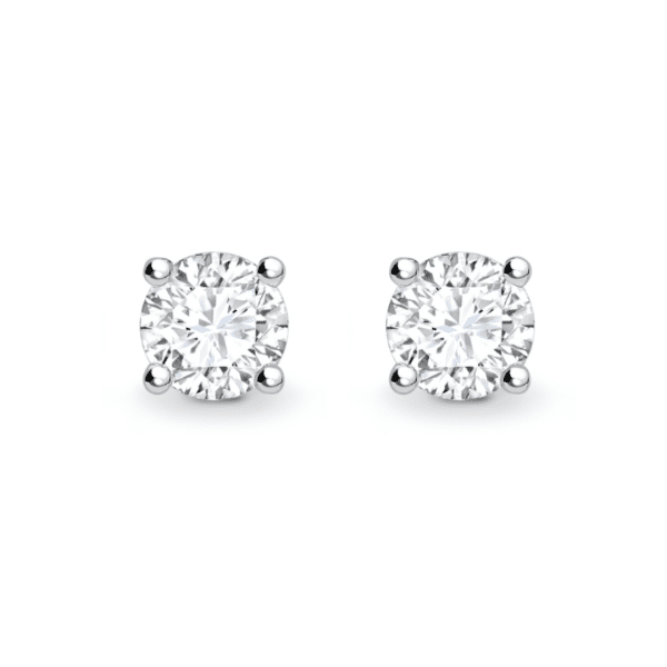 2.00ct Lab Grown Brilliant Cut Diamond 4 Claw Stud Earrings
