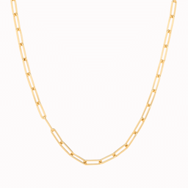 Paperclip Necklace in 9ct yellow gold