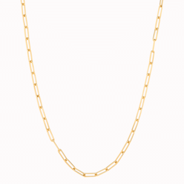 Paperclip Necklace in 9ct yellow gold