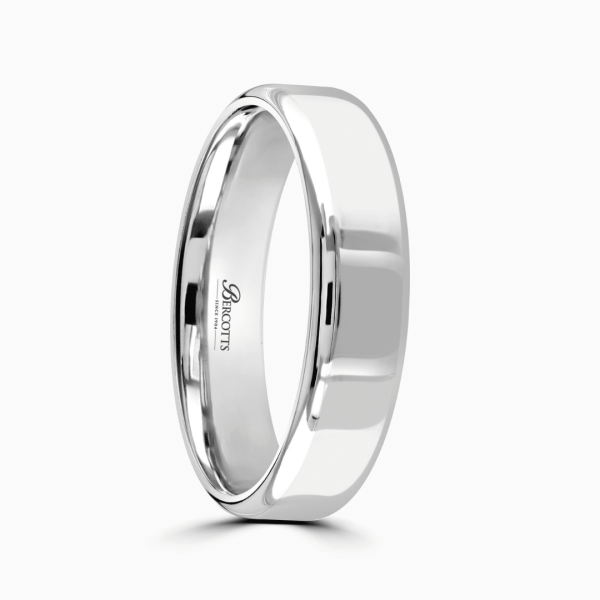 Gents Plain Modern Flat Wedding Ring