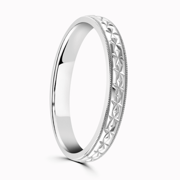 Sierra Ladies Patterned Wedding Ring 3mm