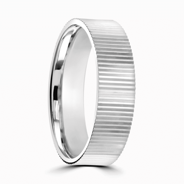 Rhys Gents Patterned Wedding Ring