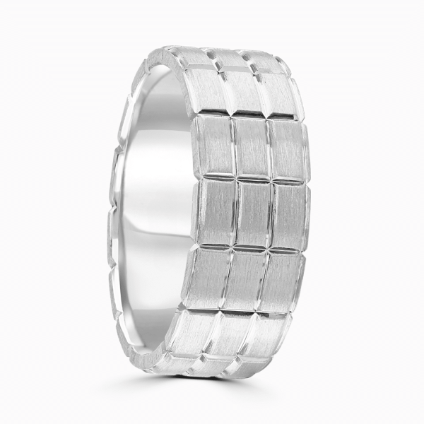 Hugo Gents Patterned Wedding Ring