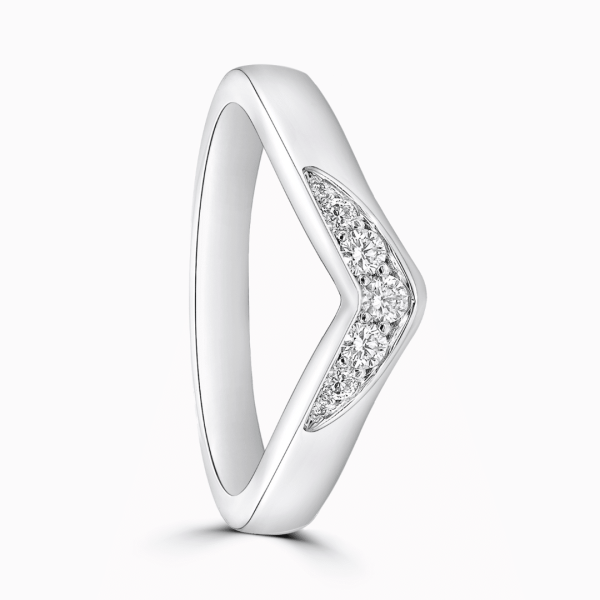 Neva Ladies Shaped Wishbone Diamond Wedding Ring