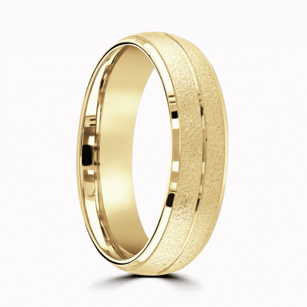 Ollie Gents Patterned Wedding Ring