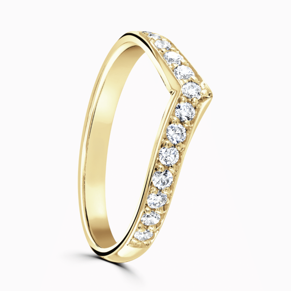 Skylar Ladies Shaped Wishbone Diamond Wedding Ring