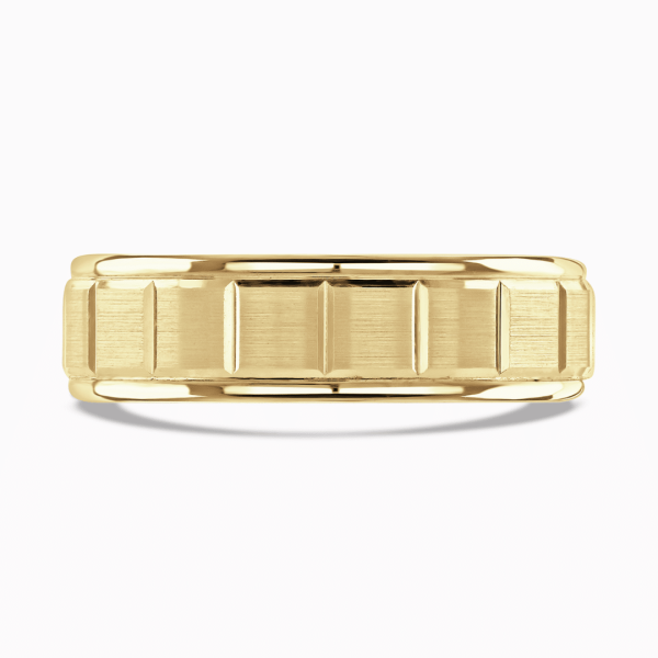 Angus Gents Patterned Wedding Ring