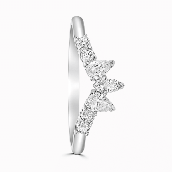 Fauna Ladies Shaped Tiara Diamond Wedding Ring