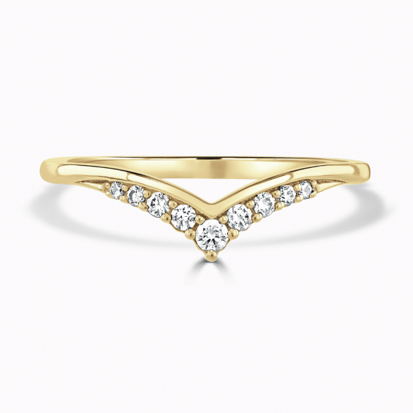 Larissa Ladies Shaped Wishbone Diamond Wedding Ring
