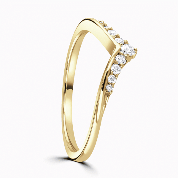 Larissa Ladies Shaped Wishbone Diamond Wedding Ring