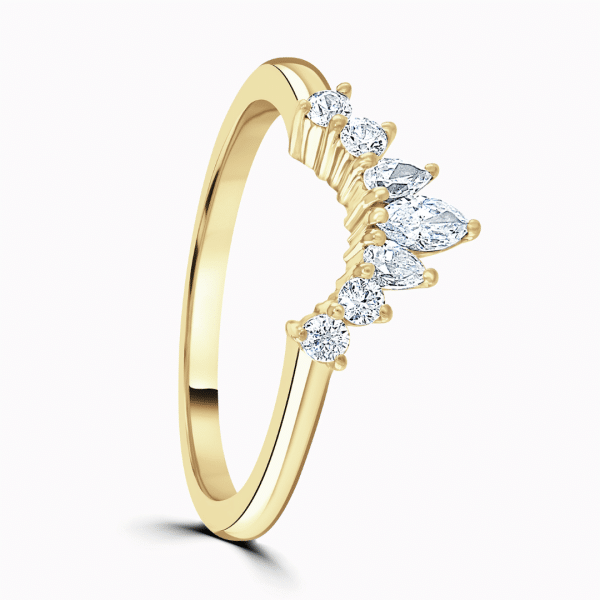 Leta Ladies Shaped Tiara Diamond Wedding Ring
