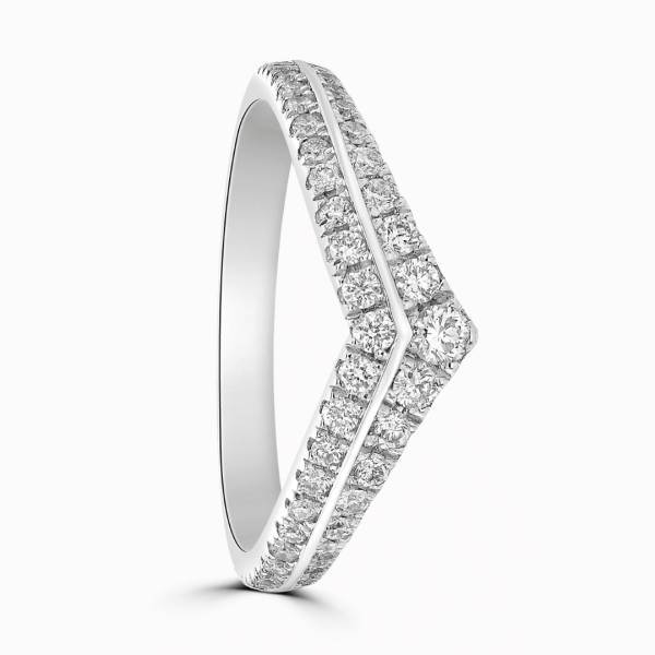 Viva Ladies Shaped Wishbone Diamond Wedding Ring