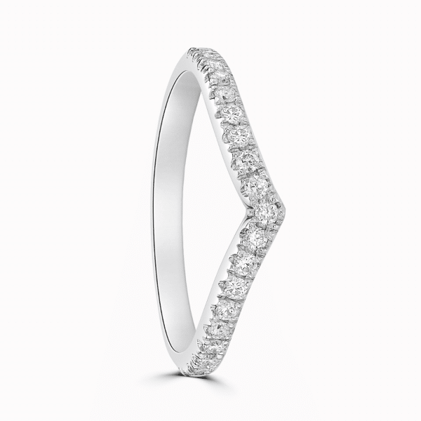 Yvette Ladies Shaped Wishbone Diamond Wedding Ring