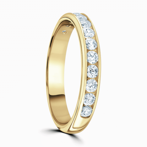 Channel set brilliant cut ring 0.50ct in 18ct yellow gold