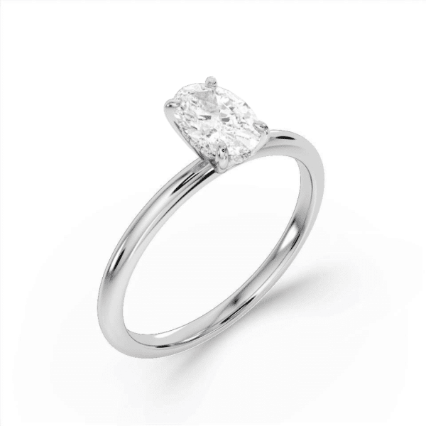1.60ct Oval Cut Diamond Hidden Halo Solitaire Ring in Platinum - Lab Grown Diamond
