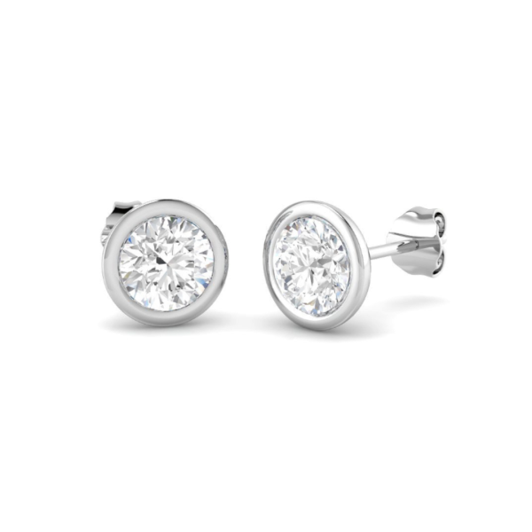 2.00ct Brilliant Cut Diamond Stud Earrings in White Gold - Lab Grown Diamonds