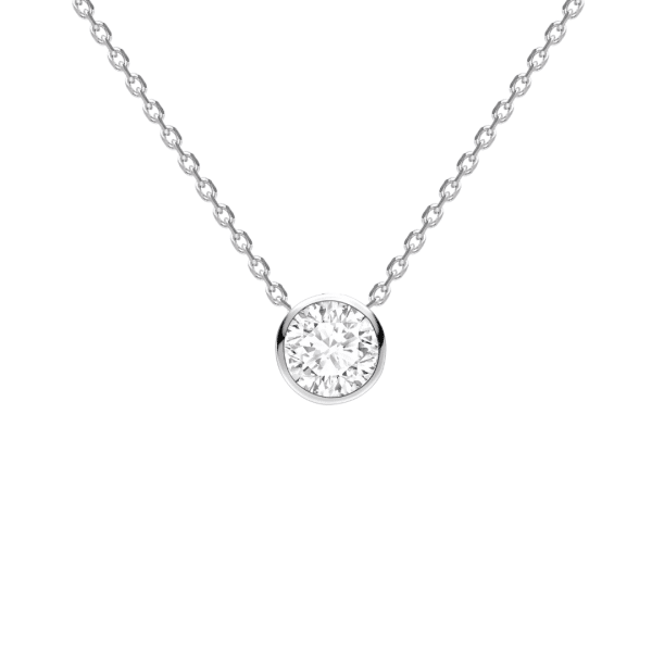 0.50ct Brilliant Cut Diamond Bezel Pendant in Platinum Vermeil - Lab Grown