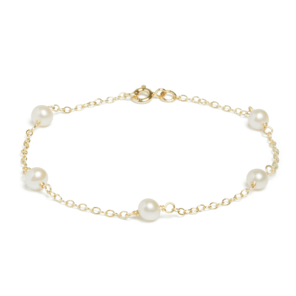 9ct Yellow Gold 5-5.5mm Cultured Pearl Bracelet